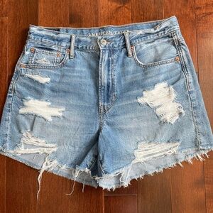 American Eagle Outfitters High Waist Blue Denim Shorts